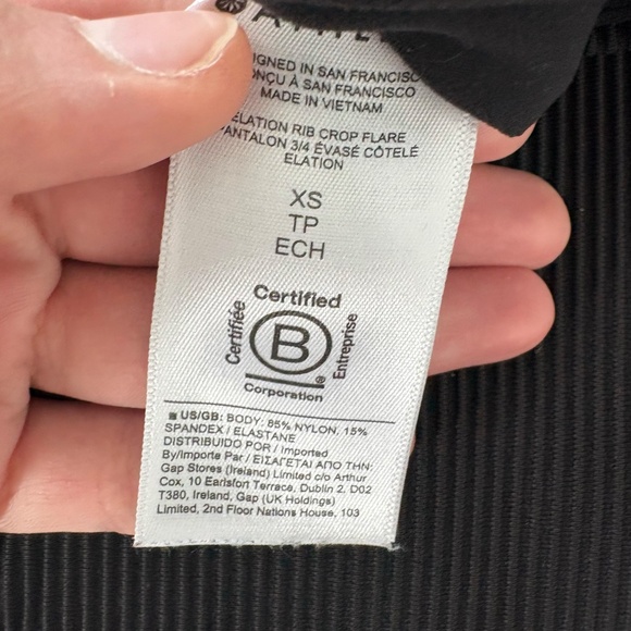 Athleta ELATION RIB CROP FLARE Black Regular XS - Picture 6 of 7